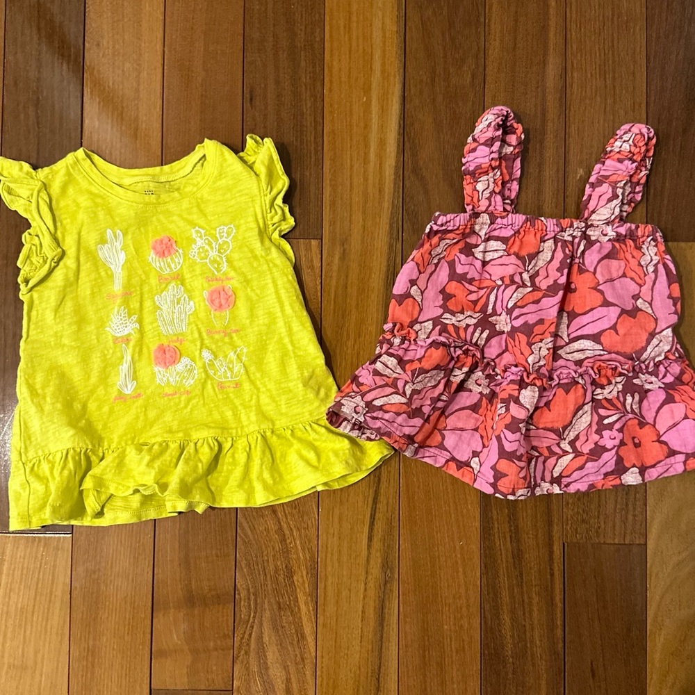 Baby Gap Cactus Yellow and Pink floral toddler Tops